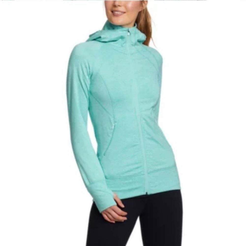 Eddie Bauer Treign full zip jacket. Size S. Light Aqua.EUC!!